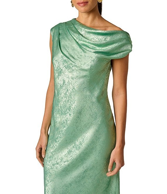 Cowl Floor-Length Jacquard Formal Dress Adrianna Papell ADAE213224 Wholesale