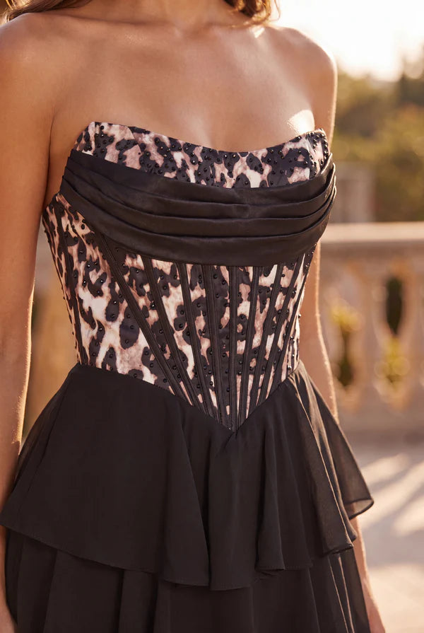 Corset Lepord Print Formal Party Dress Wholesale