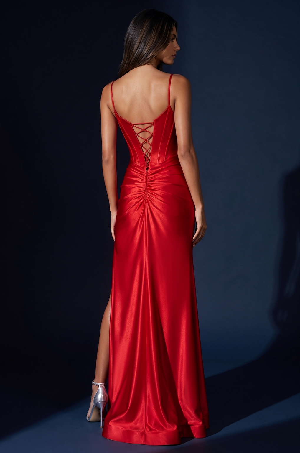 Prom Corset Sweetheart Satin Evening Dress Wholesale