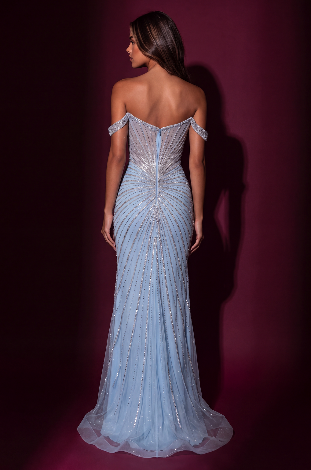 Prom Beaded Corset Fitted Formal Evening Gown Wholesale