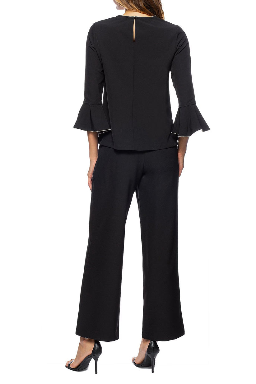Pant Suit Two Piece Formal Long Pant Suit Black