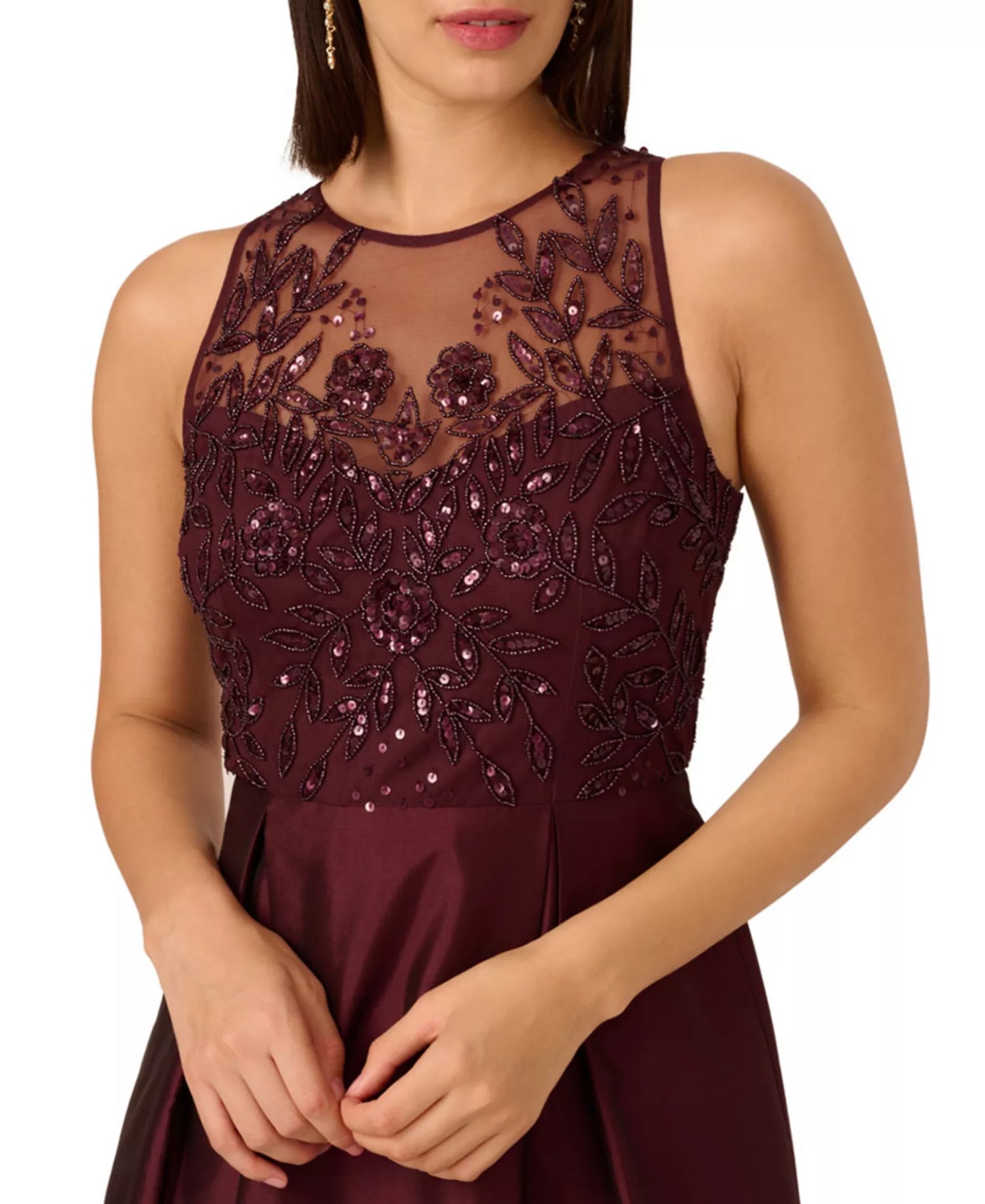 Adrianna Papell AD5E211539 Beaded A Line Formal Dress