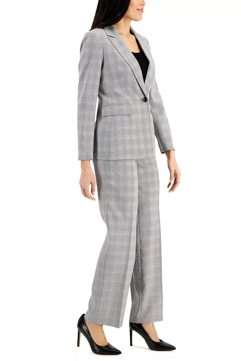 Pant Suit Long Formal Petite Pockte Pant Suit Black White