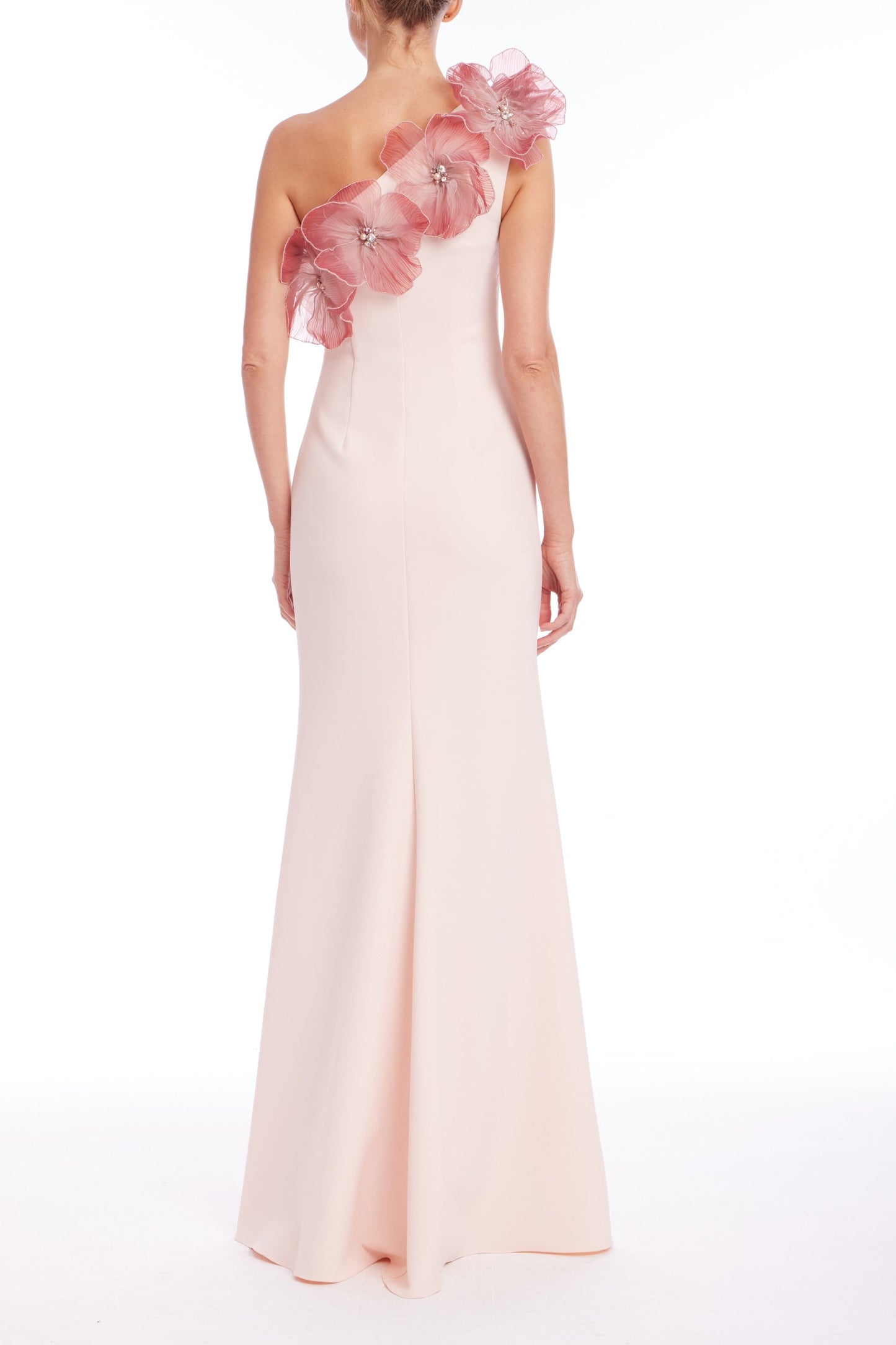 One-Shoulder Floor-Length Crepe Formal Mermaid Gown Badgley Mischka EG4505