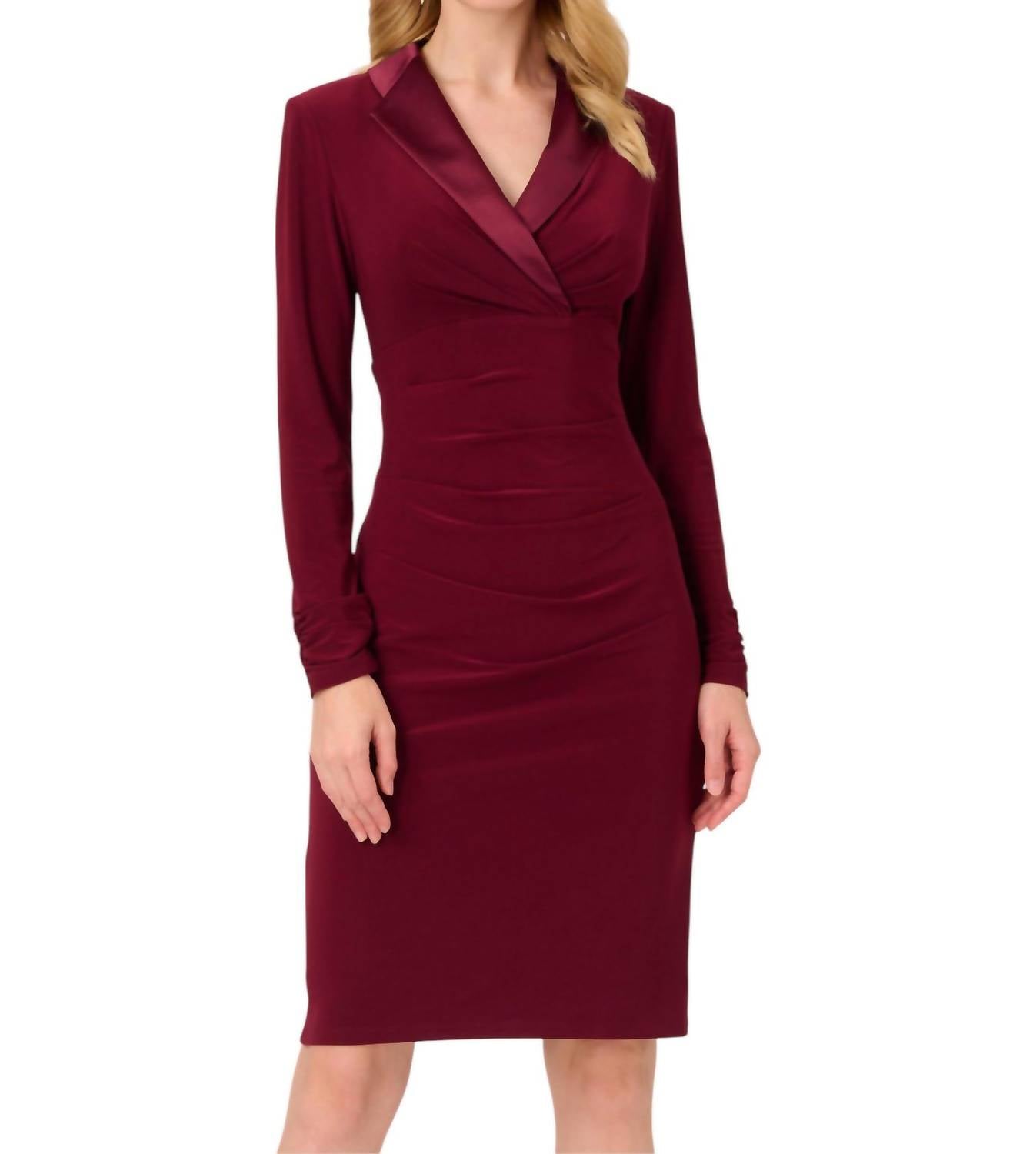 Tuxedo Mermaid Gown With Long Sleeves
