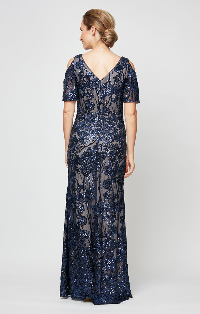 Cold Shoulder Sequin Gown Alex Evenings 8296611 Wholesale