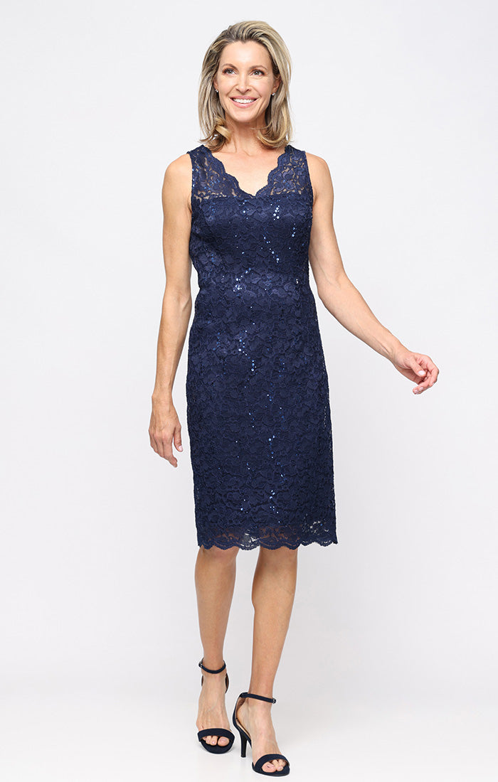 V-Neck Lace Bolero Dress SL Fashions 9213128 Wholesale