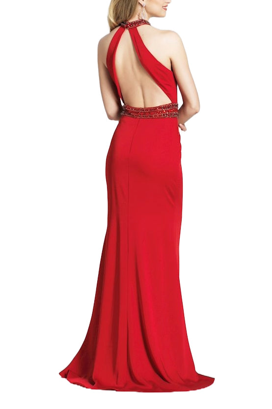 Prom Dresses Fitted Long Formal Beaded Prom Dress Wholesale Red
