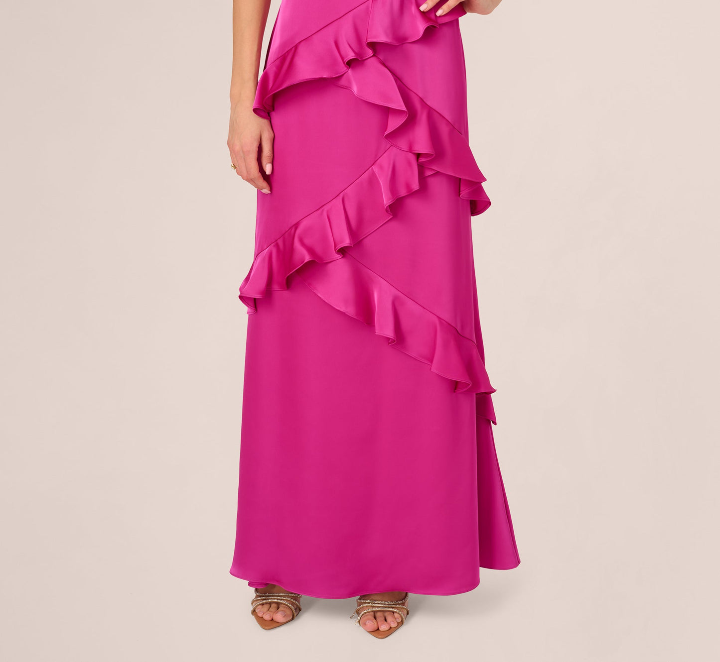 Sweetheart Floor-Length Satin Formal Mermaid Adrianna Papell ADAE212020