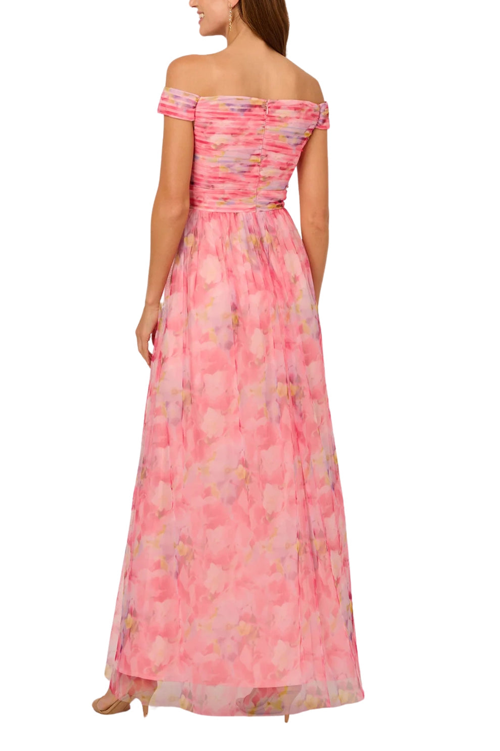 Formal Dresses Long Formal A Line Floral Printed Prom Dress Wholesale Pink Multi