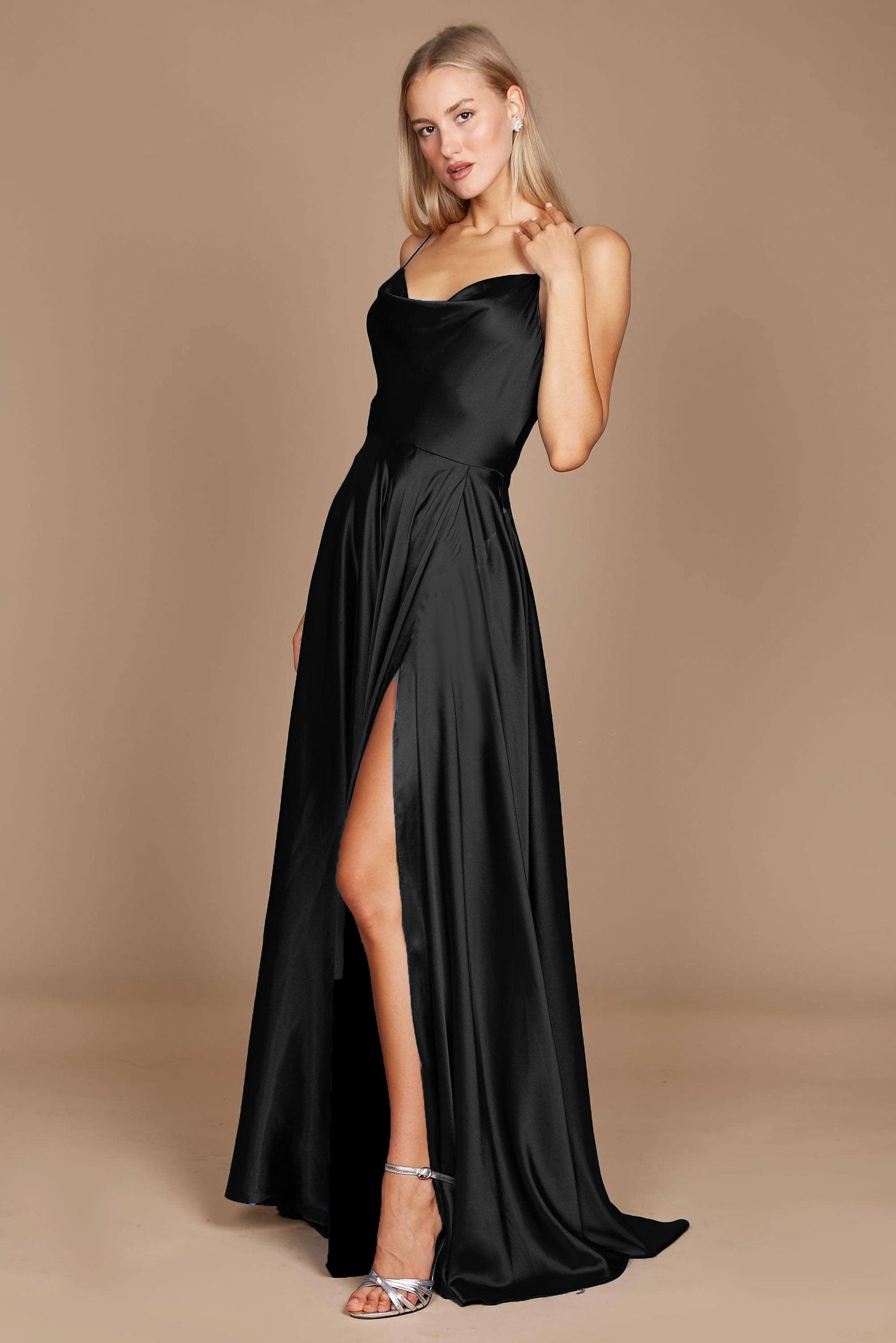Formal Cowl Neck Spaghetti Strap Party Dress Wholesale