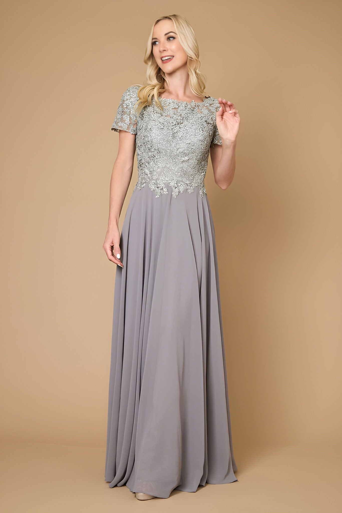 Short Sleeve Mother Of The Bride Evening Dress Wholesale
