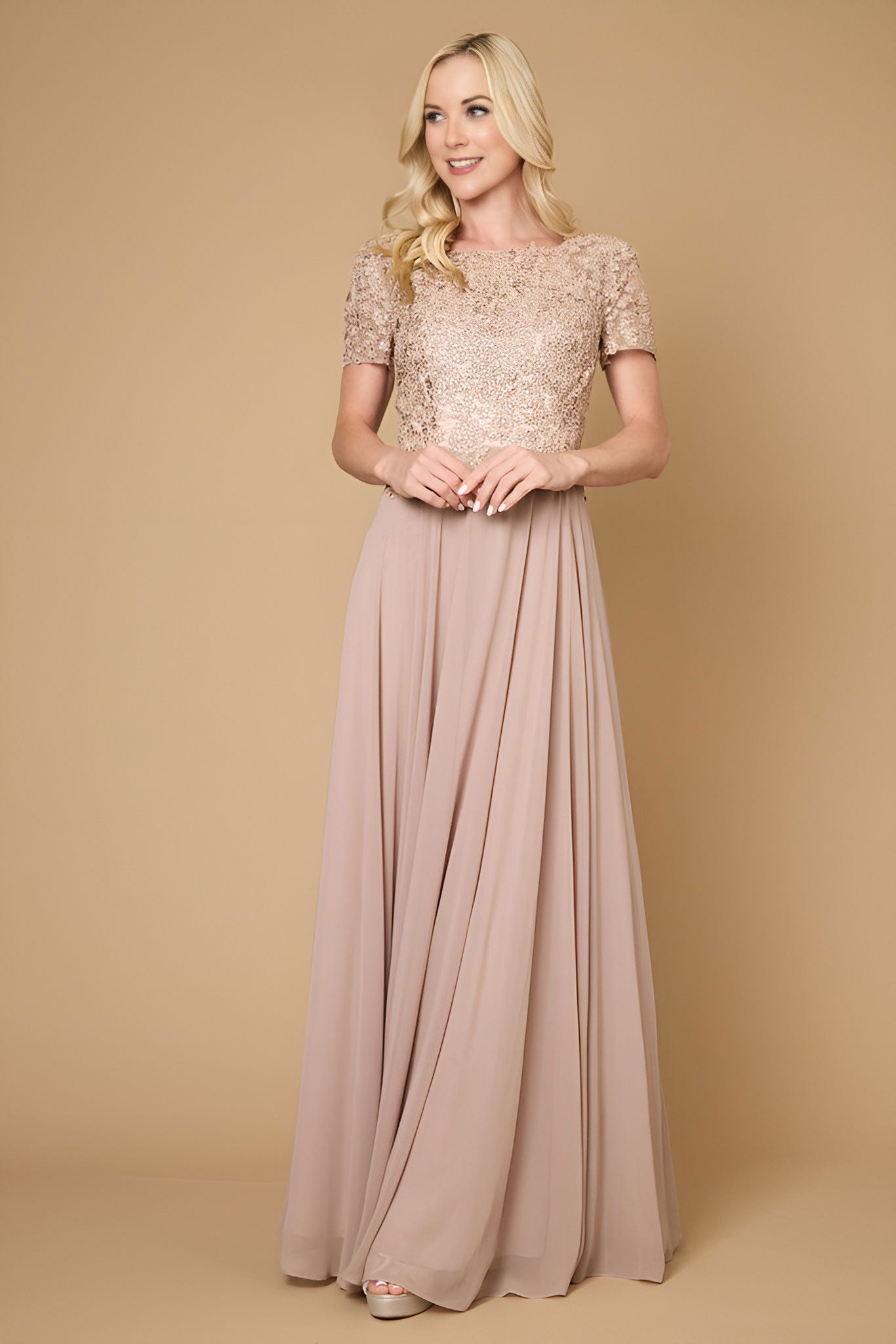 Short Sleeve Mother Of The Bride Evening Dress Wholesale
