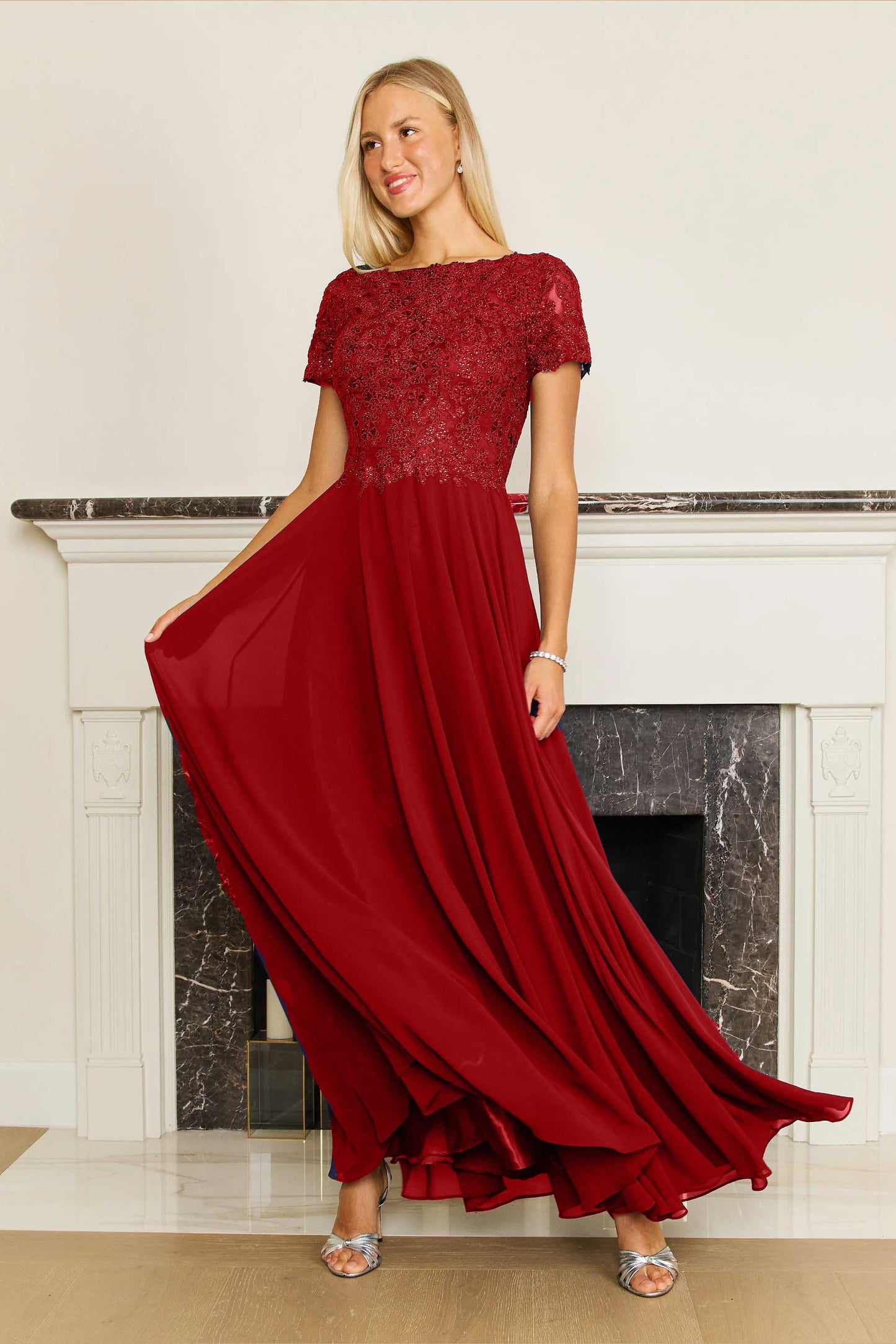 Short Sleeve Mother Of The Bride Evening Dress Wholesale