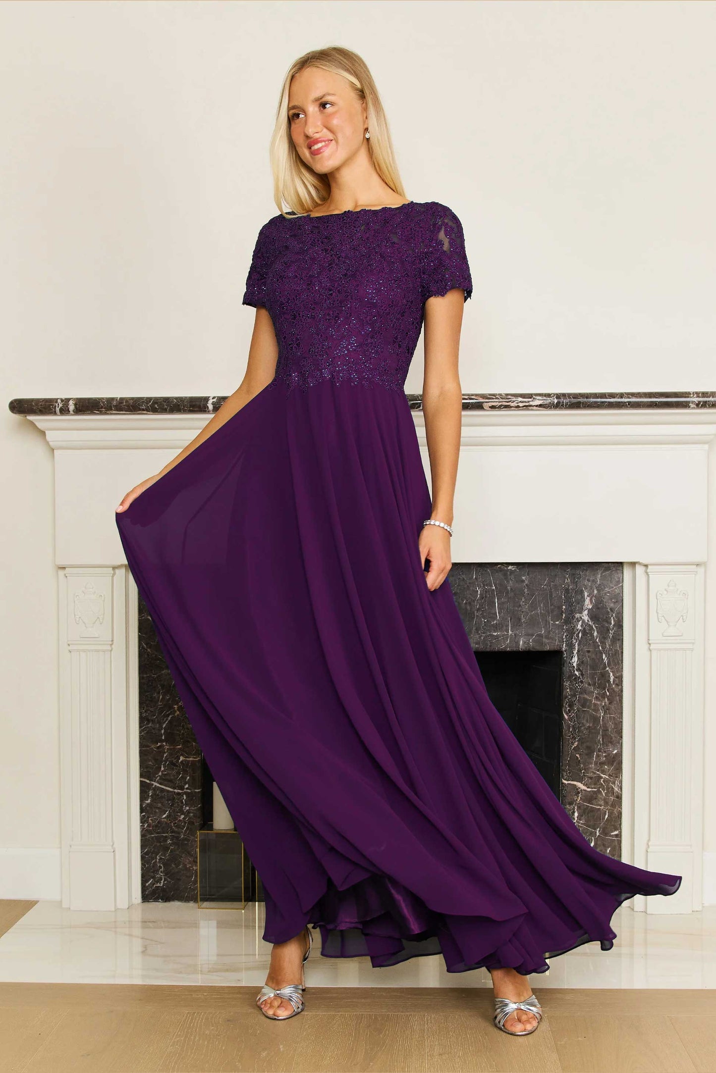 Short Sleeve Mother Of The Bride Evening Dress Wholesale