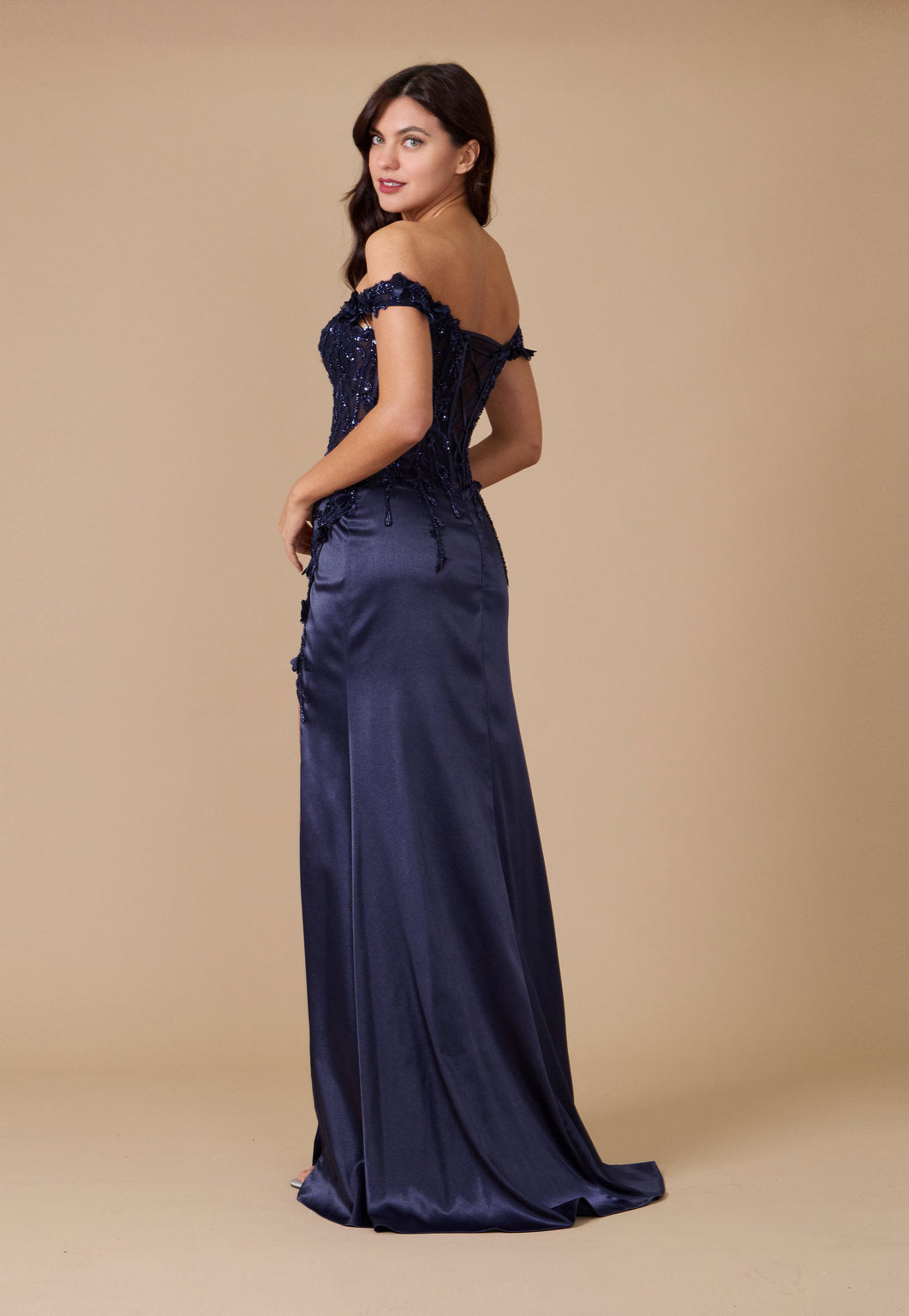 Fitted Corset Off the Shoulder Formal Prom Dress Wholesale