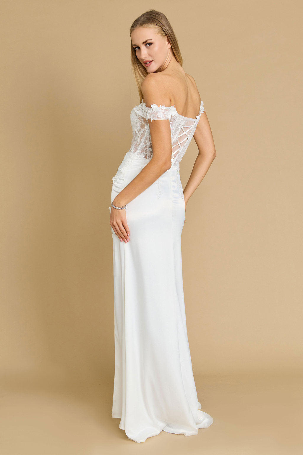 Fitted Corset Off the Shoulder Formal Prom Dress Wholesale