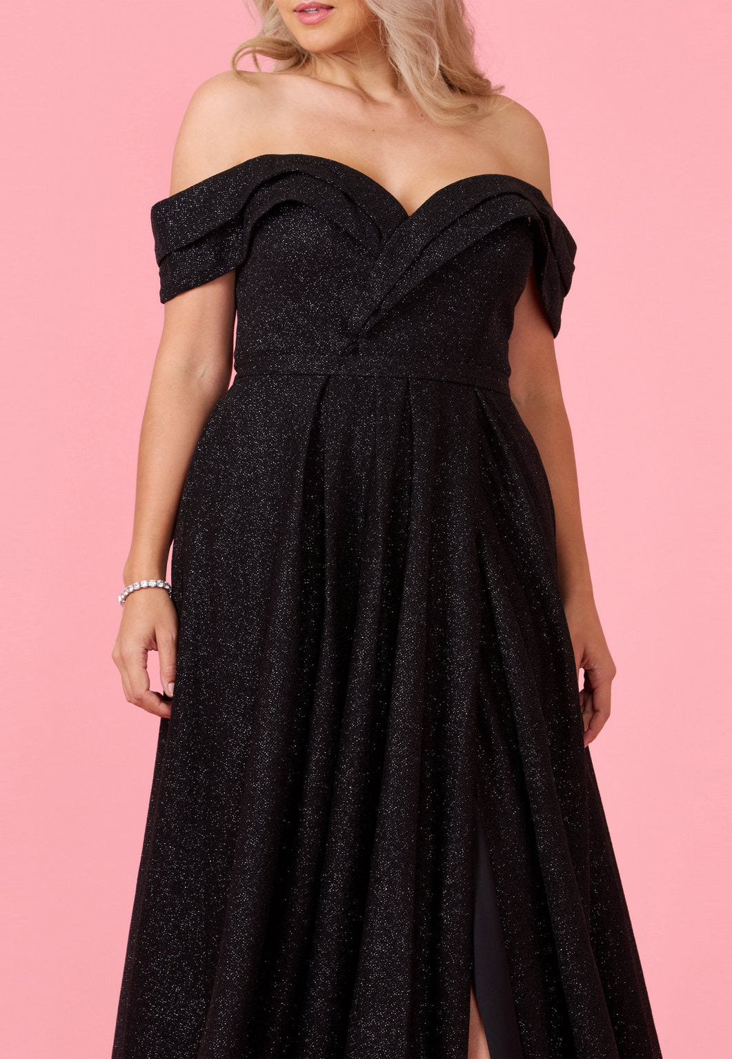 Long Off Shoulder Glitter Prom Dress Wholesale