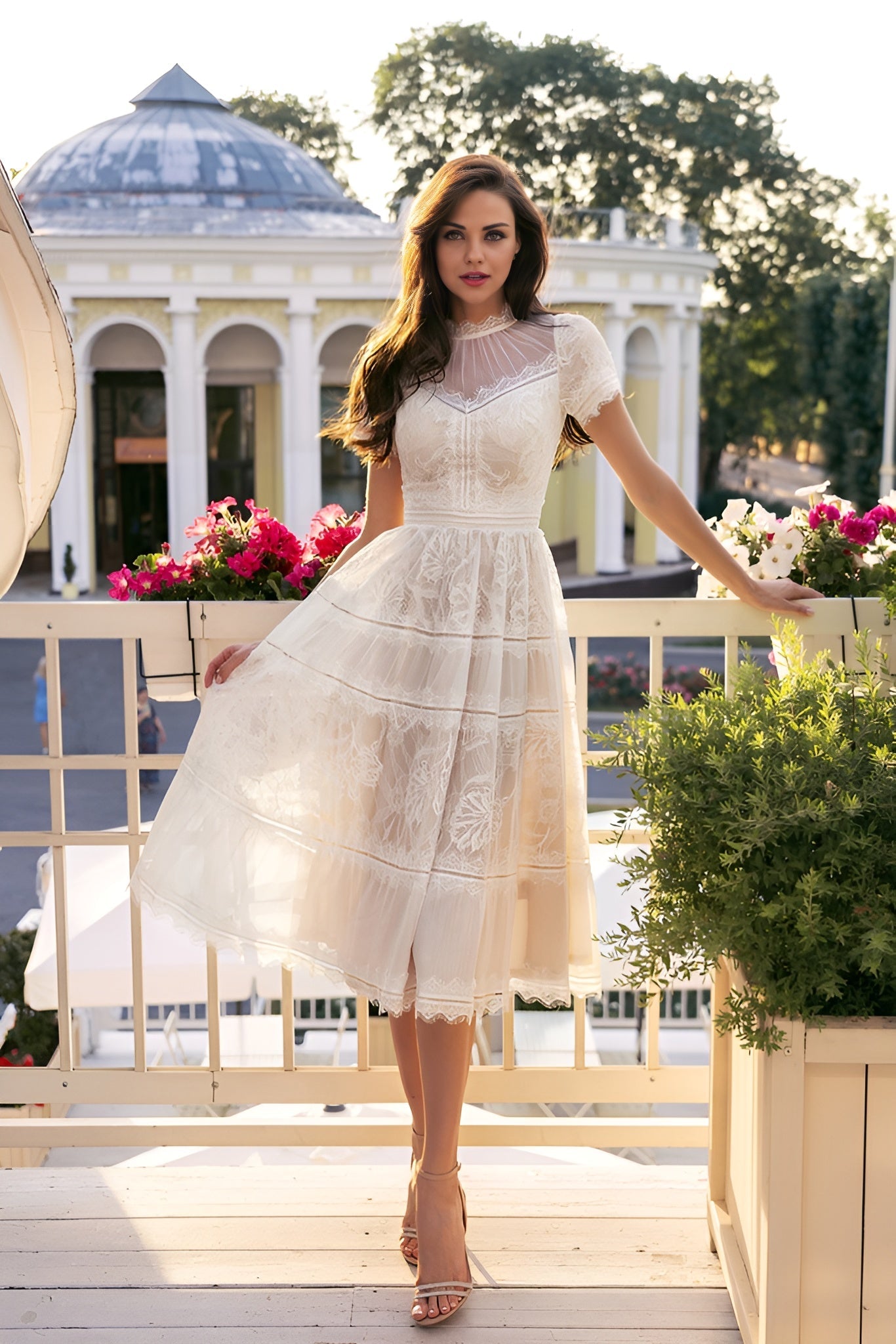 Midi Lace Formal Black Cocktail Dress Wholesale