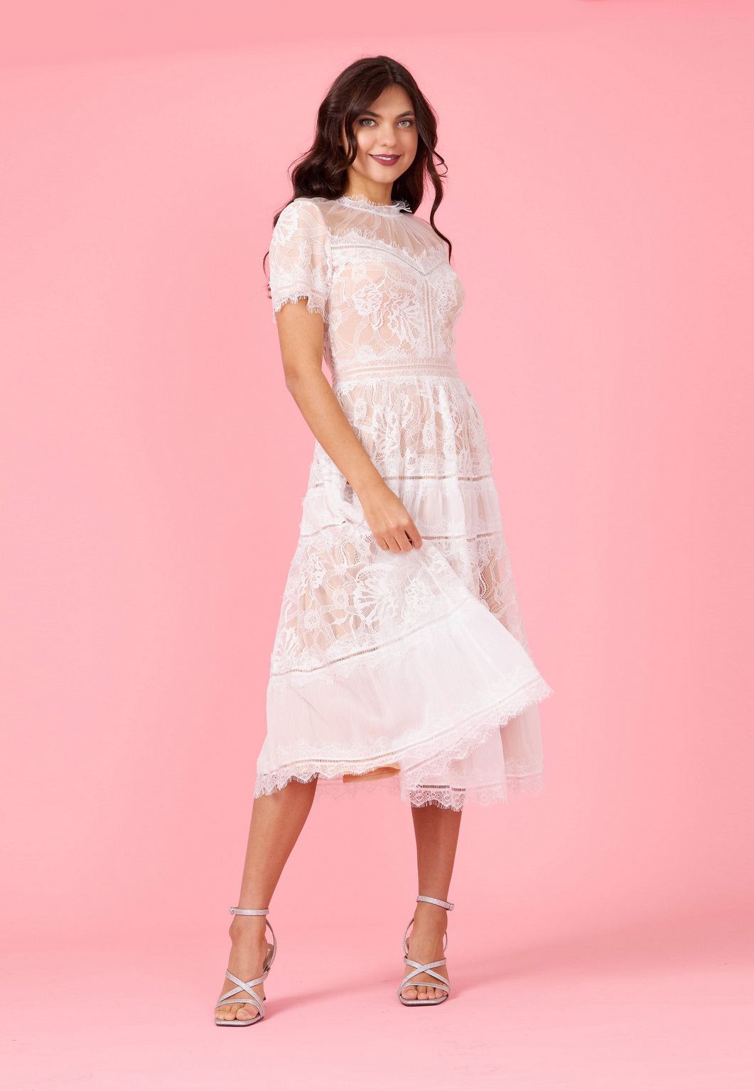 Midi Lace Formal Black Cocktail Dress Wholesale