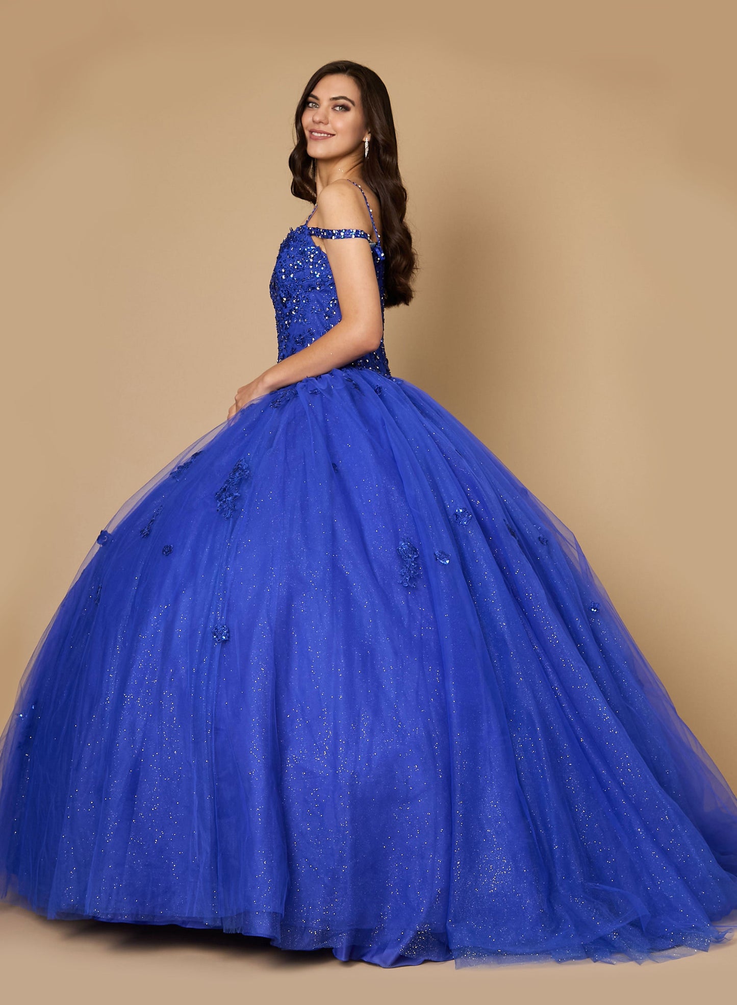 Long Quinceanera Dress Glitter Ball Gown Wholesale