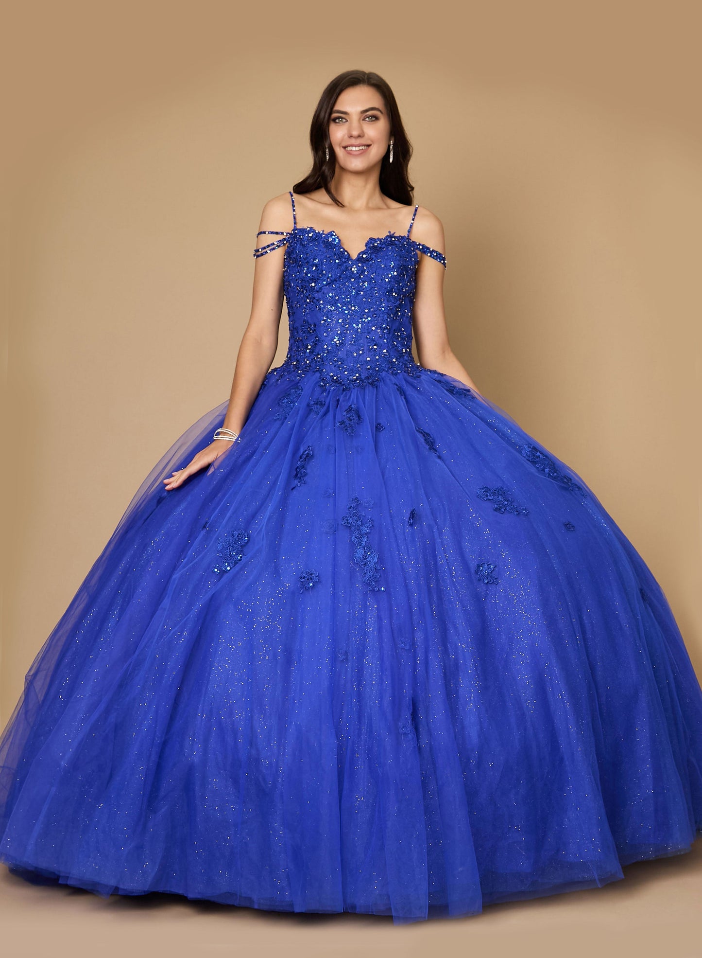 Long Quinceanera Dress Glitter Ball Gown Wholesale