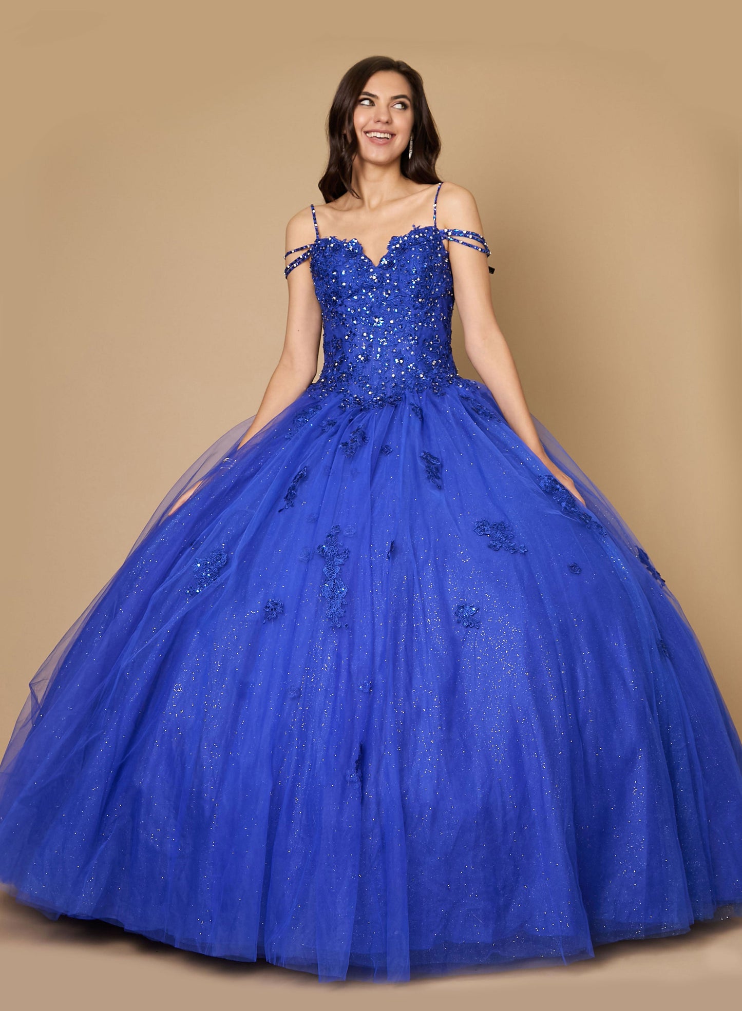 Long Quinceanera Dress Glitter Ball Gown Wholesale