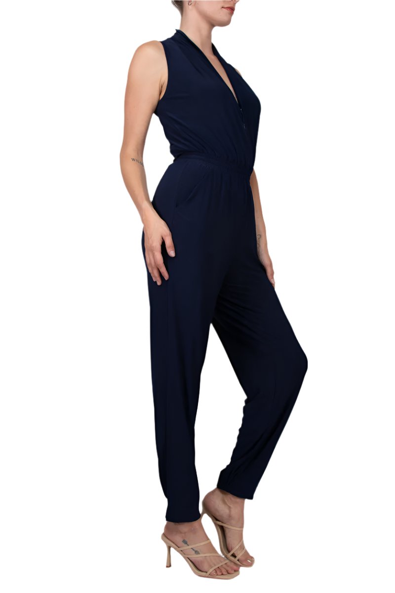 Jumpsuit Long Formal Pocket Jumpsuit Wholesale Navy