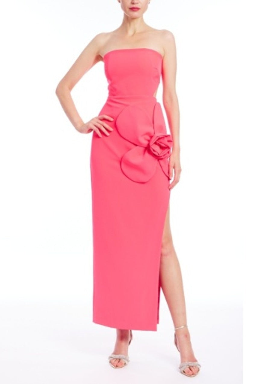 Strapless 3D Flower Column Gown Jewel by Badgley Mischka J0399 Wholesale