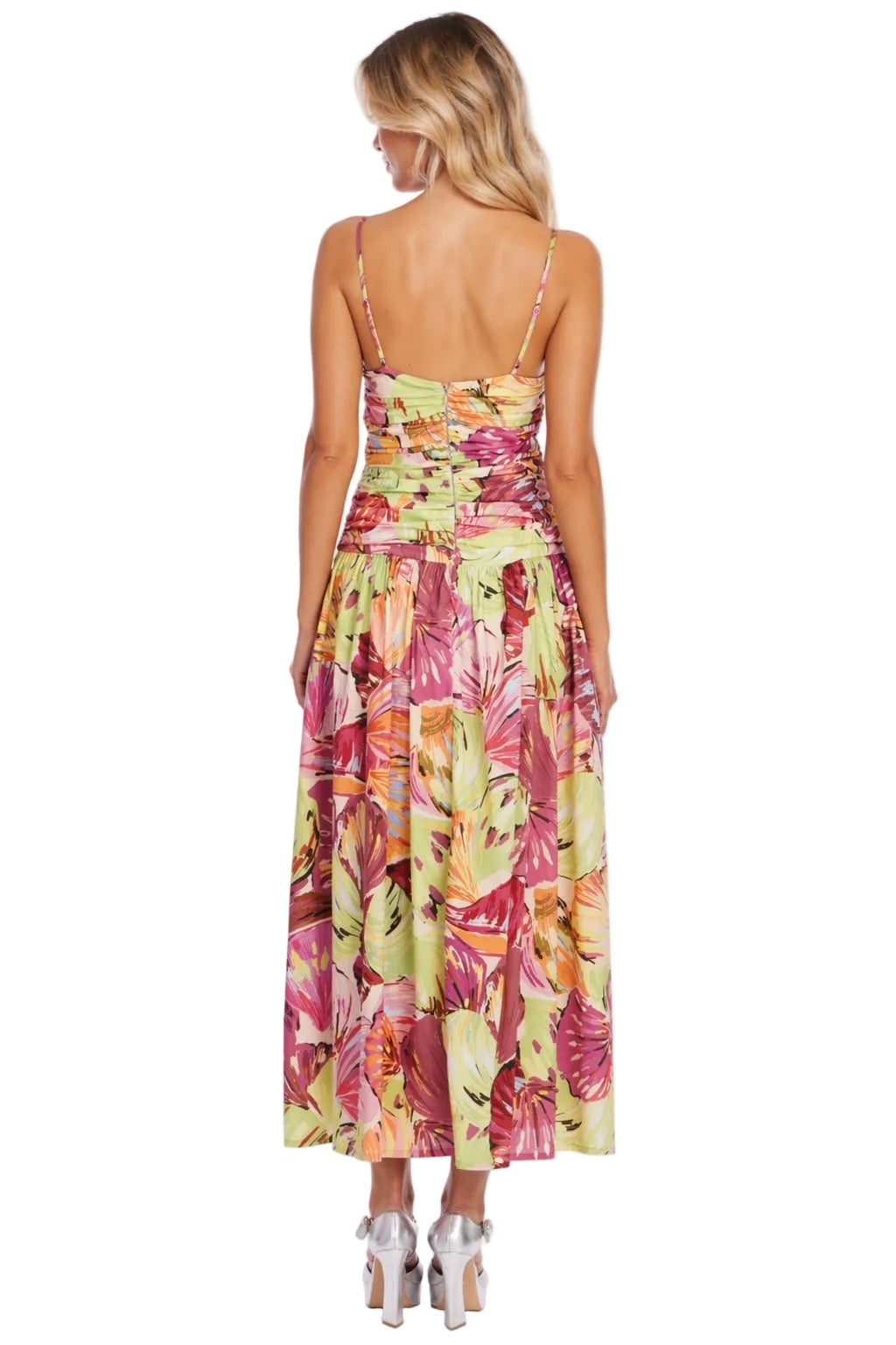 Printed Spaghetti Strap Cotton Day Dress Jewel by Badgley Mischka J0815 Wholesale