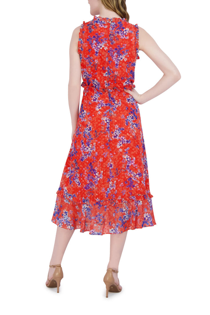 Cocktail Dresses Short Ruffle Printed Cocktail Midi Dress Wholesale Multi