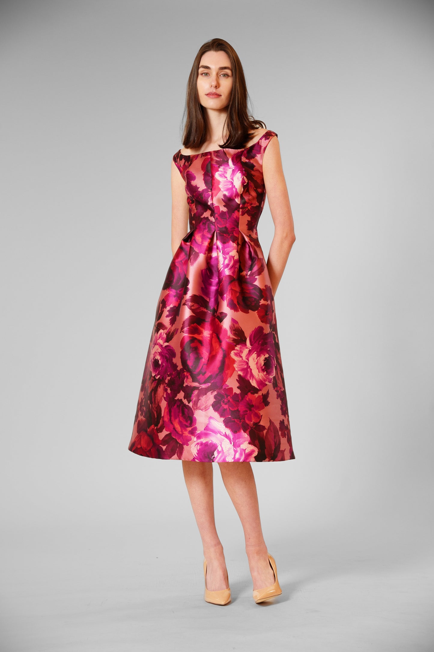 Floral Boat Neck A-Line Evening Dress Julia Jordan JJ41516 Wholesale