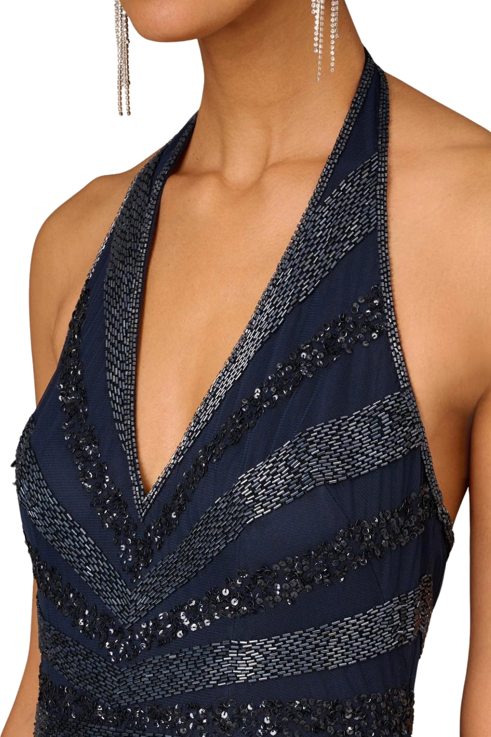Prom Dresses Formal Long Beaded Prom Dress Wholesale Navy