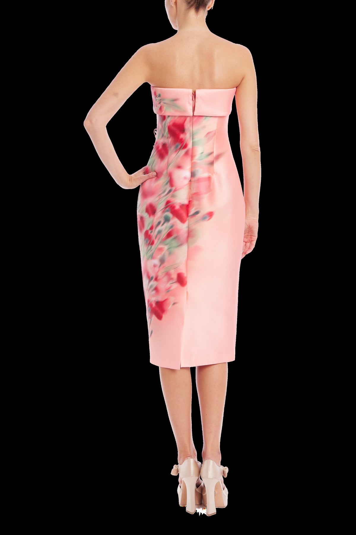 Strapless Beaded Floral Sheath Dress Badgley Mischka SC4592 Wholesale