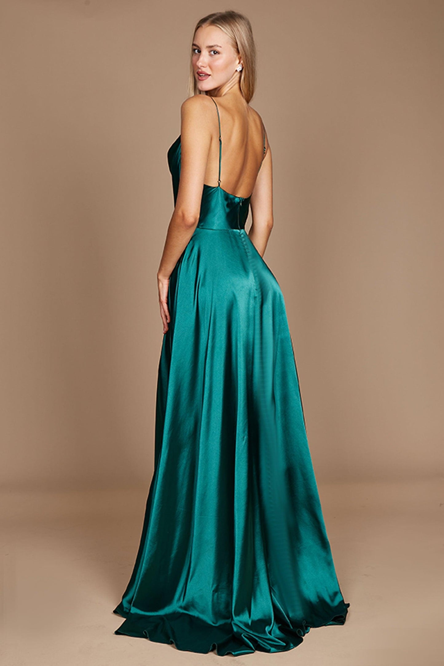 Formal Cowl Neck Spaghetti Strap Party Dress Wholesale