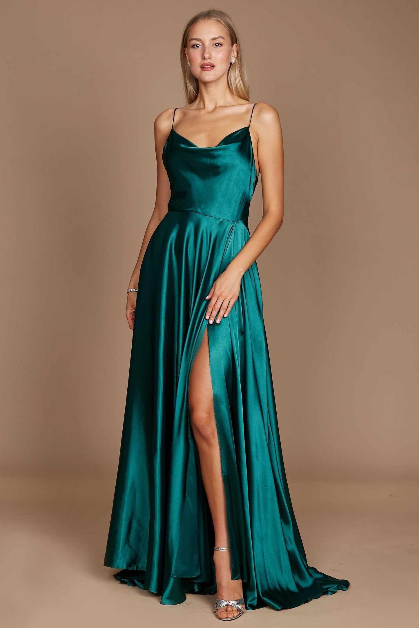 Formal Cowl Neck Spaghetti Strap Party Dress Wholesale