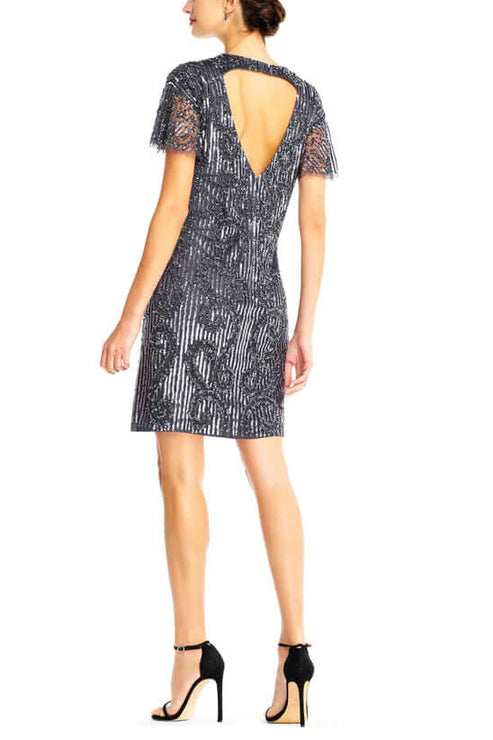 Cocktail Dresses Short Cocktail Fitted Dress Gunmetal