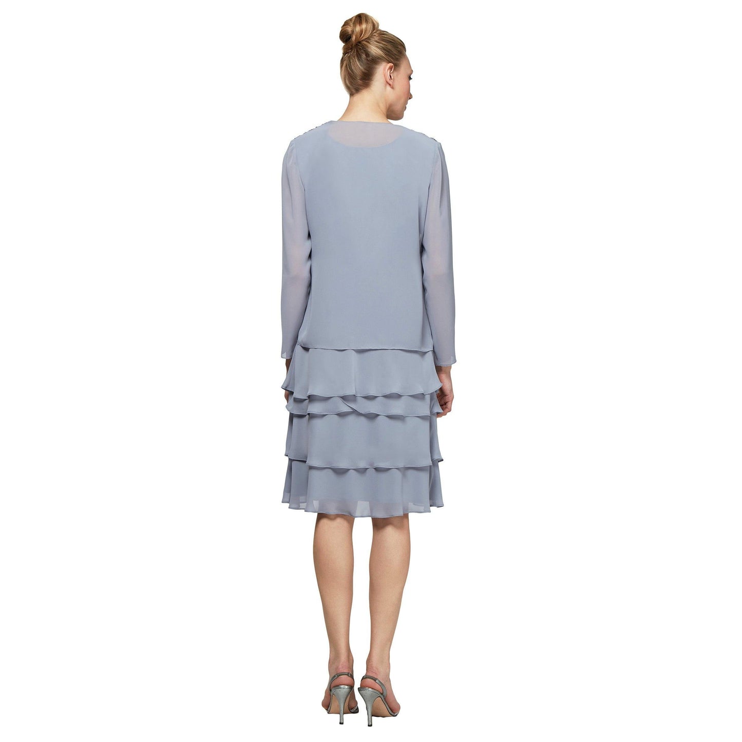 Short Beaded Tiered Jacket Dress SL Fashions 122372 Wholesale