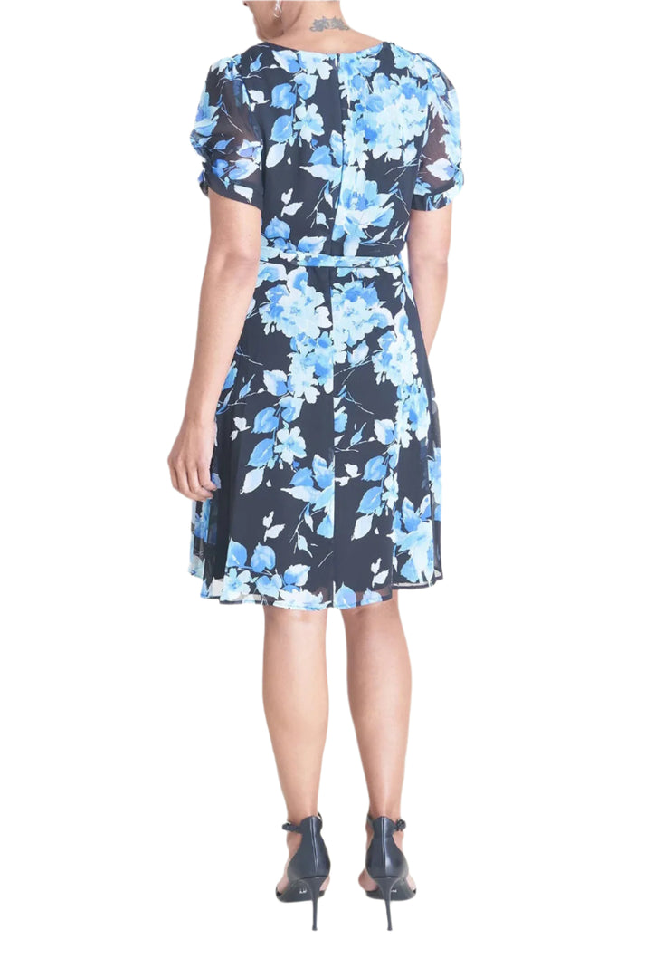 Cocktail Dresses Floral Print Short Cocktail Dress Blue