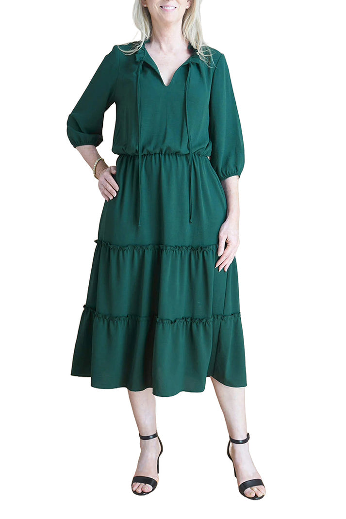 Cocktail Dresses Short A Line Tiered Midi Cocktail Dress Hunter