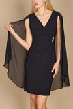 R&M Richards 5806W Short Plus Size Cape Dress Wholesale