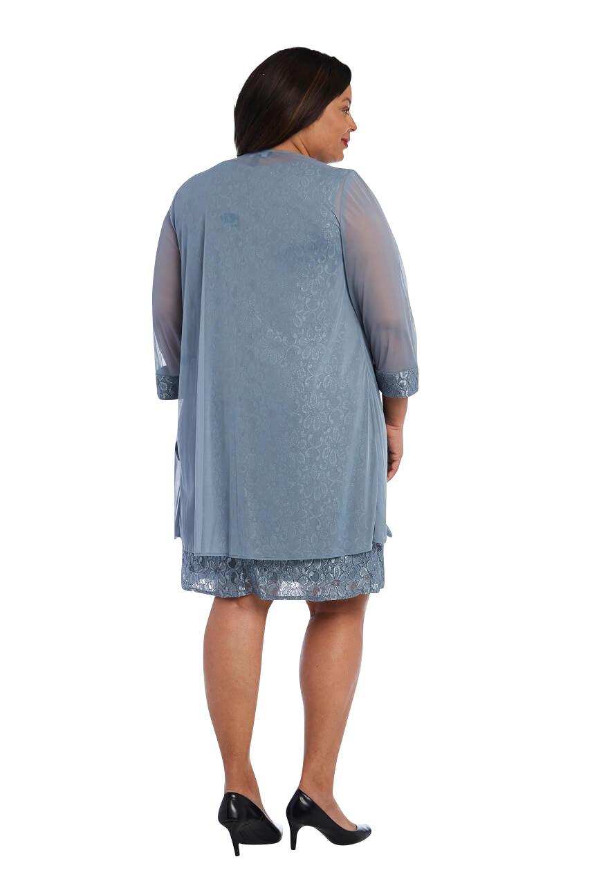 R&M Richards Short Lace Mother of the Bride Dress 2208W - The Dress Outlet