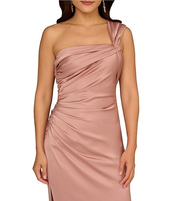 Warm Cameo Aidan Mattox MD1E209699 One-Shoulder Long Jersey Formal Dress