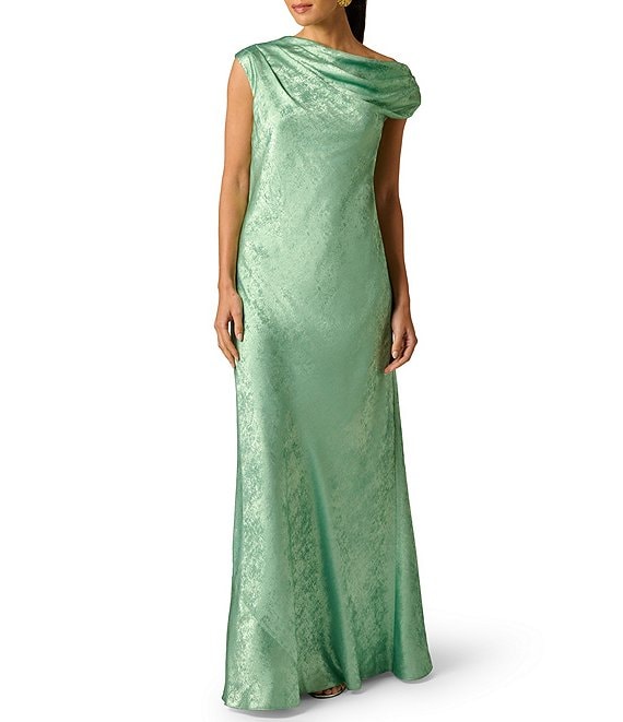 Cowl Floor-Length Jacquard Formal Dress Adrianna Papell ADAE213224 Wholesale