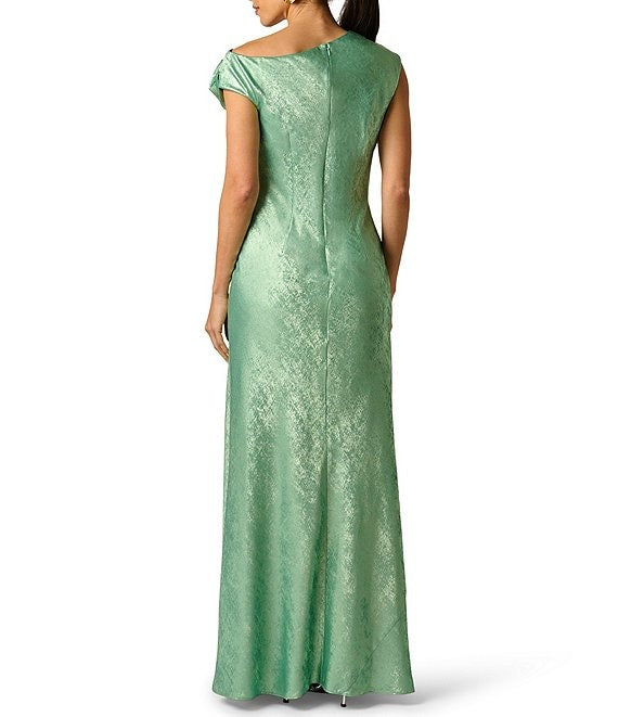 Cowl Floor-Length Jacquard Formal Dress Adrianna Papell ADAE213224 Wholesale
