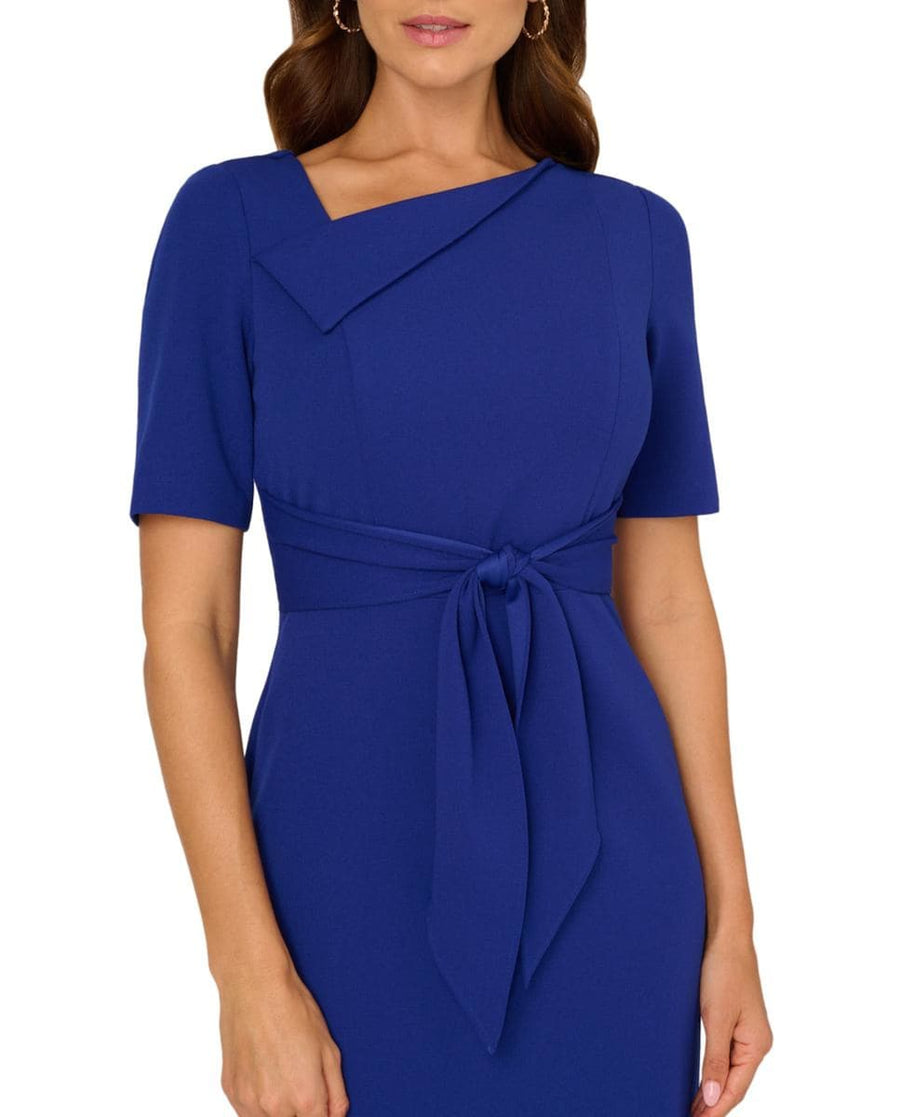 Crew/High-Neck Knee-Length Scuba Formal Sheath Adrianna Papell AP1D106277