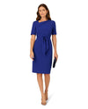 Crew/High-Neck Knee-Length Scuba Formal Sheath Adrianna Papell AP1D106277