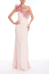 One-Shoulder Floor-Length Crepe Formal Mermaid Gown Badgley Mischka EG4505