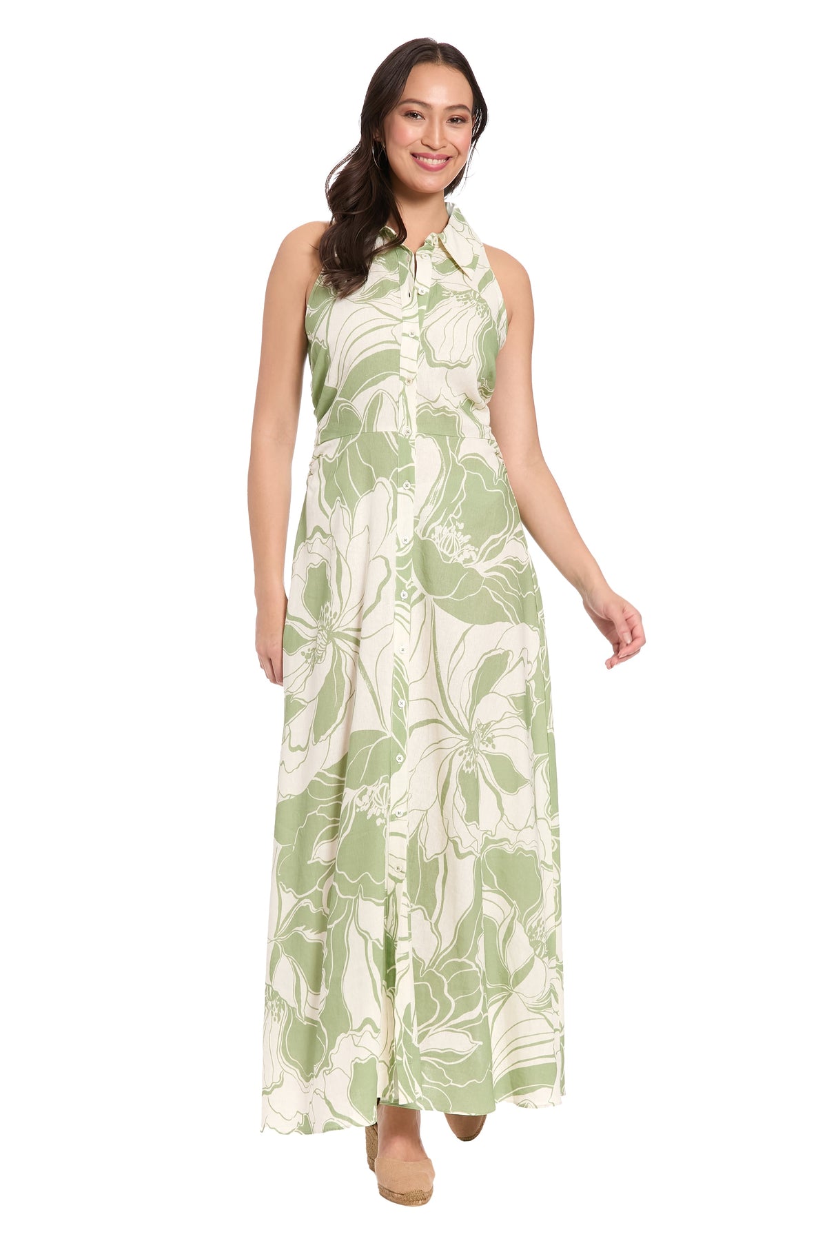 Black and Beige Floral Flutter Sleeve Midi Dress London Times T10228M Wholesale