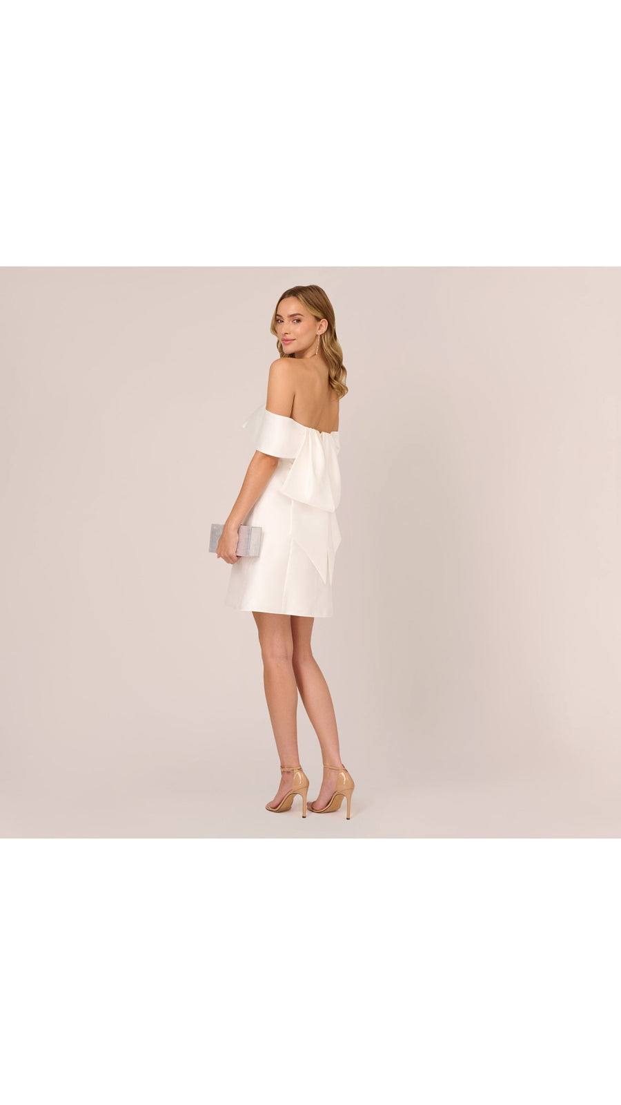 Mikado Bow Short Dress Adrianna Papell AP1D105214 Wholesale
